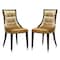 Manhattan Comfort Fifth Avenue Velvet Dining Chair (Set of Two) in Antique Gold and Walnut DC008-AG - alternate 1